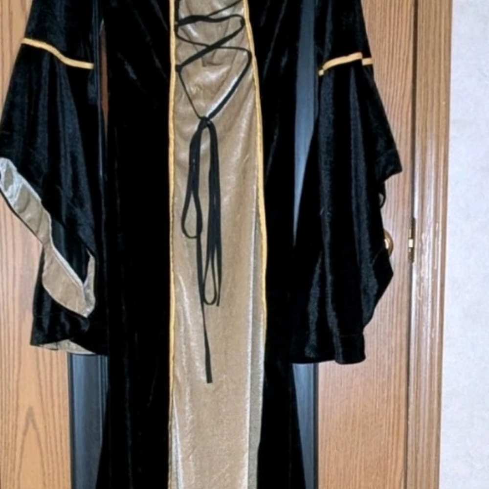 Enchanting Black and Gold Medieval Irish Dress